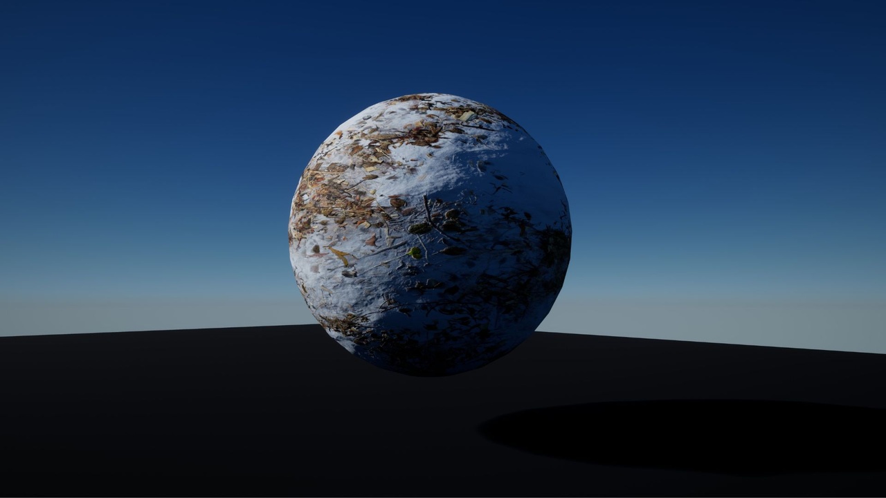 Media 1 for listing Photorealistic Winter Forest Snowy Ground PBR (8K/4K/2K)