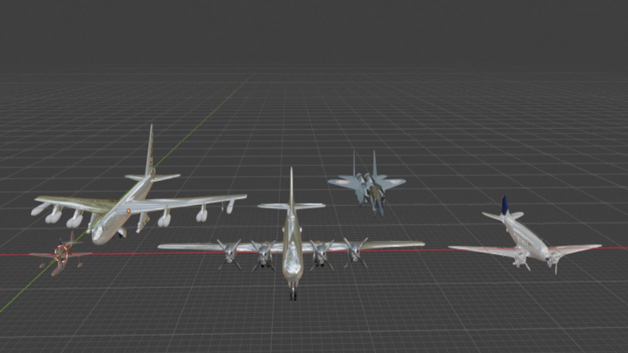 Media 1 for listing 5 Aircraft 3D Models Pack - Military & Historic Airplane Bundle