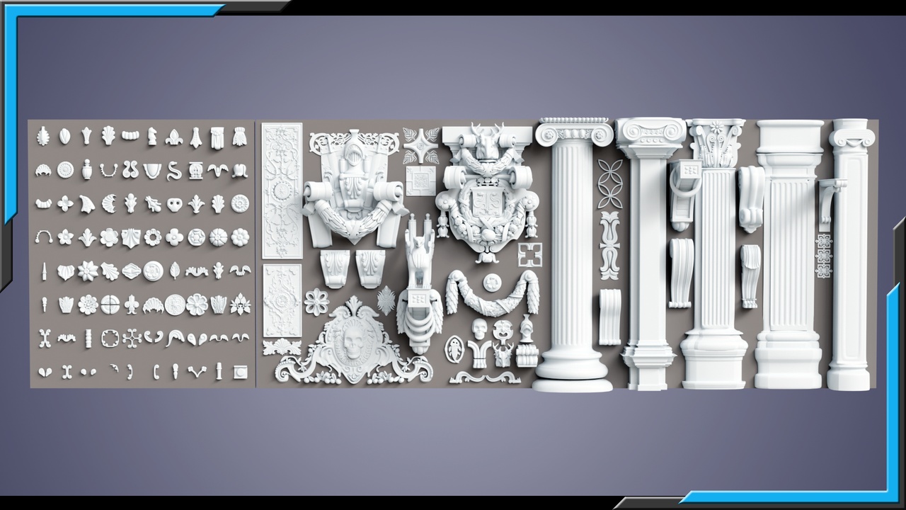 Media 1 for listing Building Ornaments Wall Decorations Vol.01