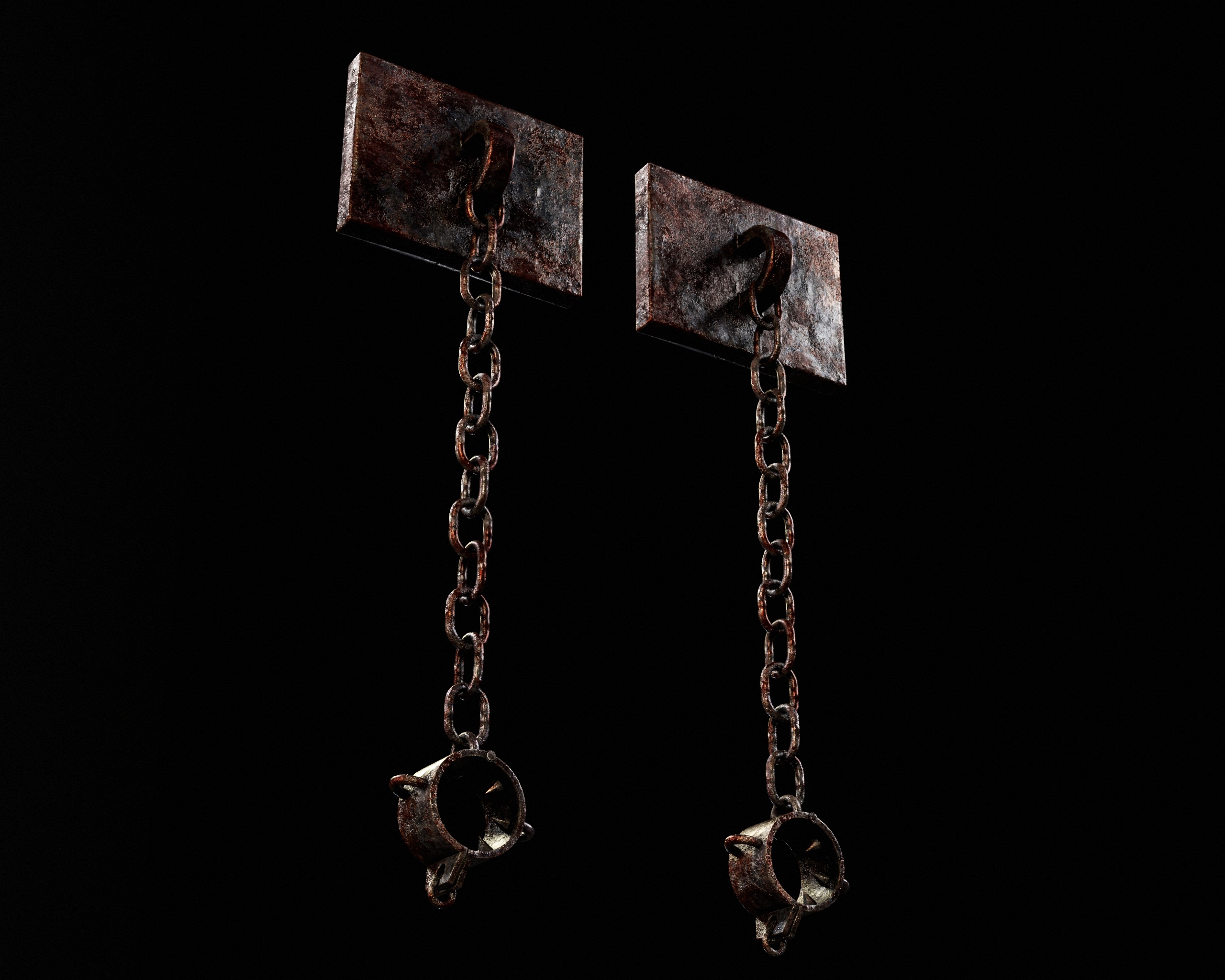 Medieval Wall Ground Spiked Chained Shackles | Fab