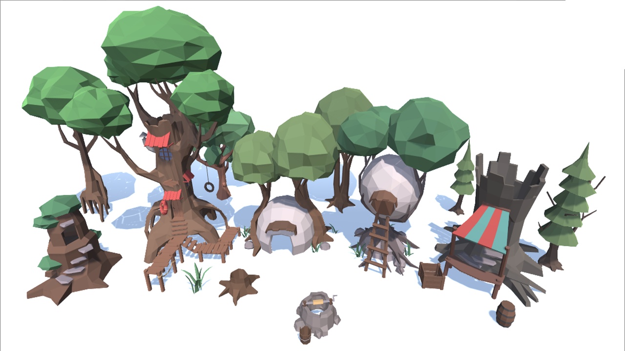 Media 1 for listing Low Poly Tree House Village