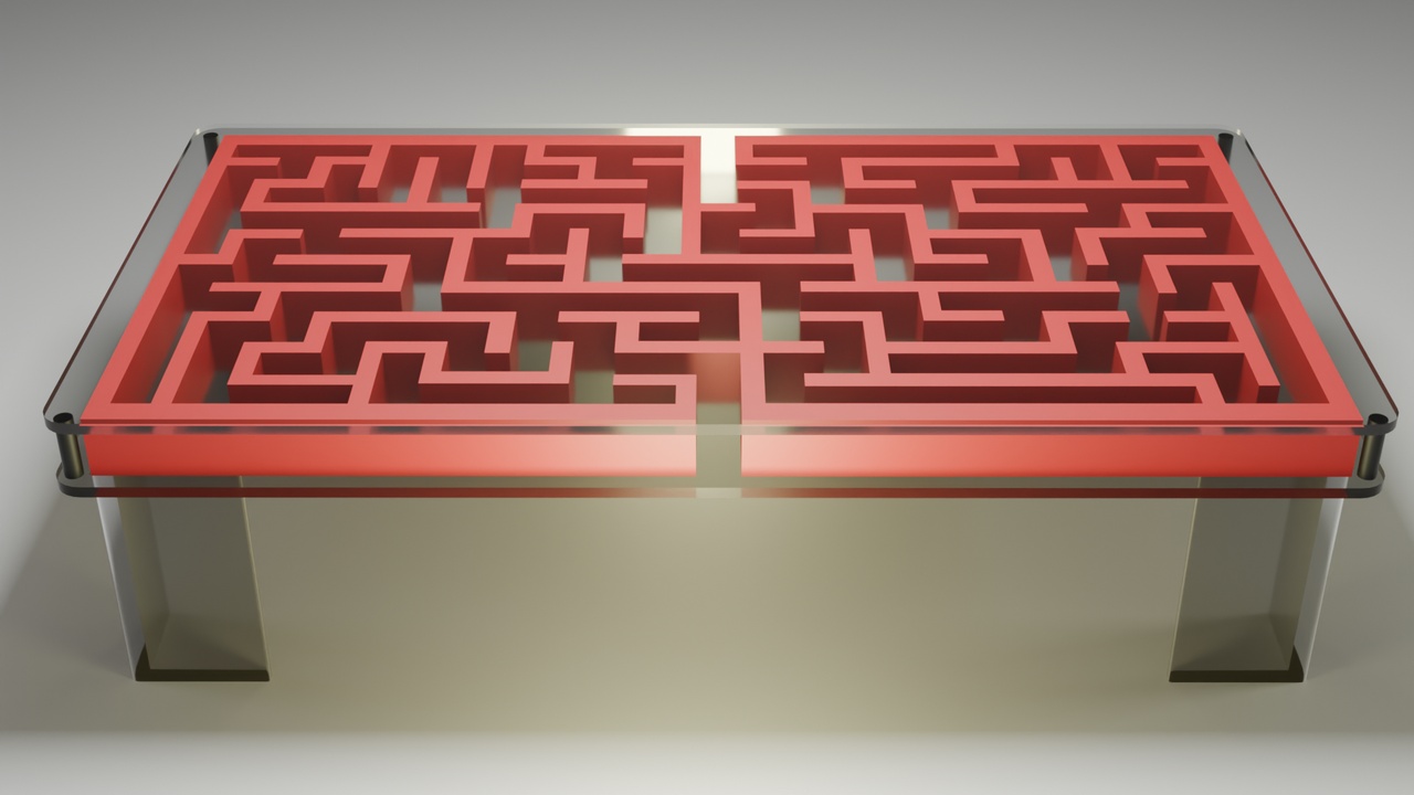 Media 1 for listing Unique glass design table labyrinth Low-poly 3D model