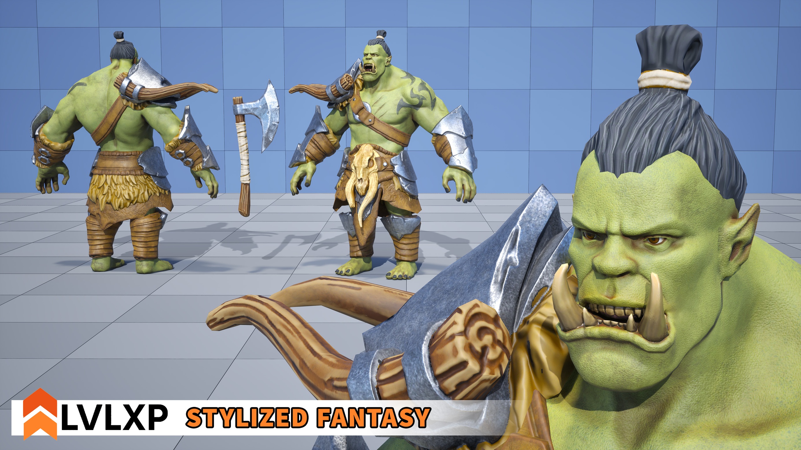 Media 1 for listing Stylized Fantasy - Orc Barbarian "Uzgub"