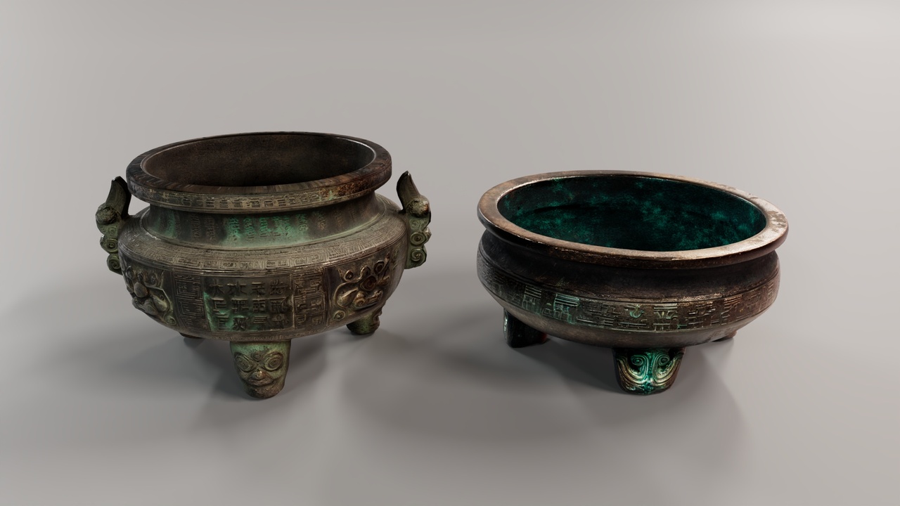 Media 1 for listing Chinese Ritual Bronze Ding – Ancient Bronze Vessels Pack