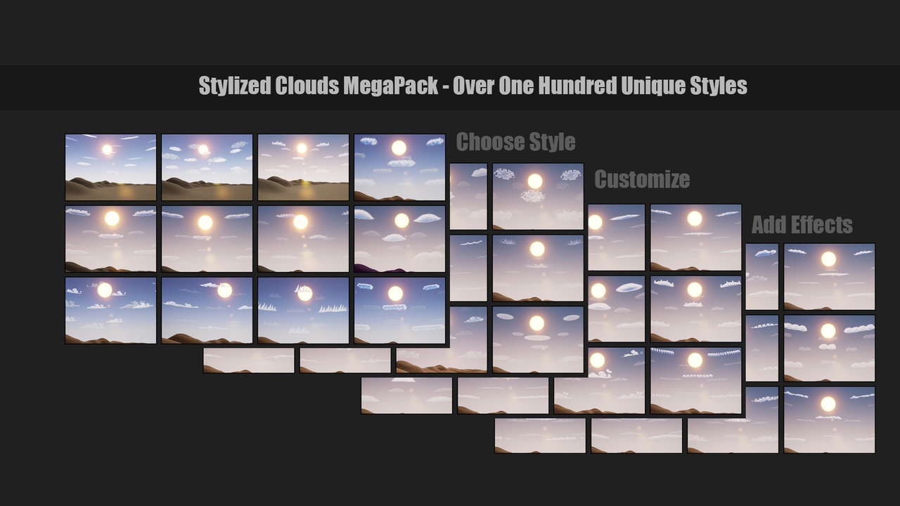Media 1 for listing Stylized Clouds Megapack  (100+ Clouds Styles)