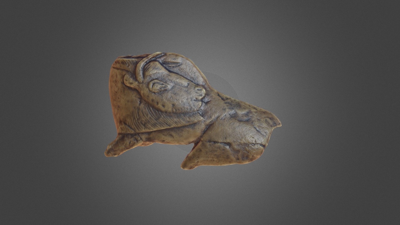Media 1 for listing Bison Licking Insect Bite, prehistoric sculpture