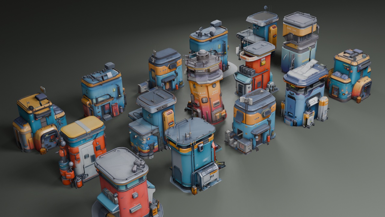 Media 1 for listing Stylized Cyberpunk Architecture Set 10🌃