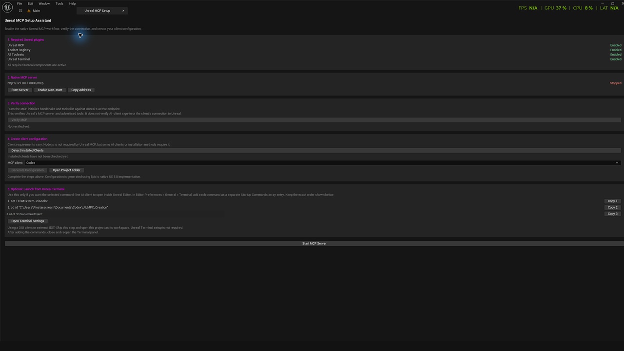 Media 1 for listing Unreal MCP Setup Assistant