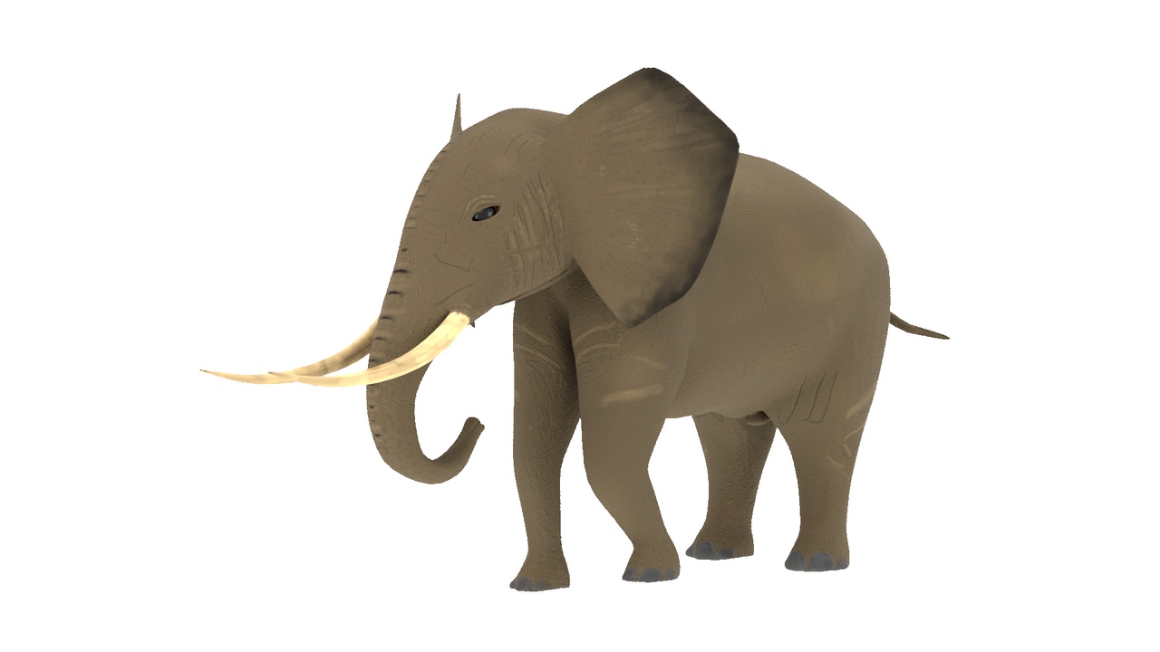 Media 1 for listing Elephant 3D Model Rigged and Animated