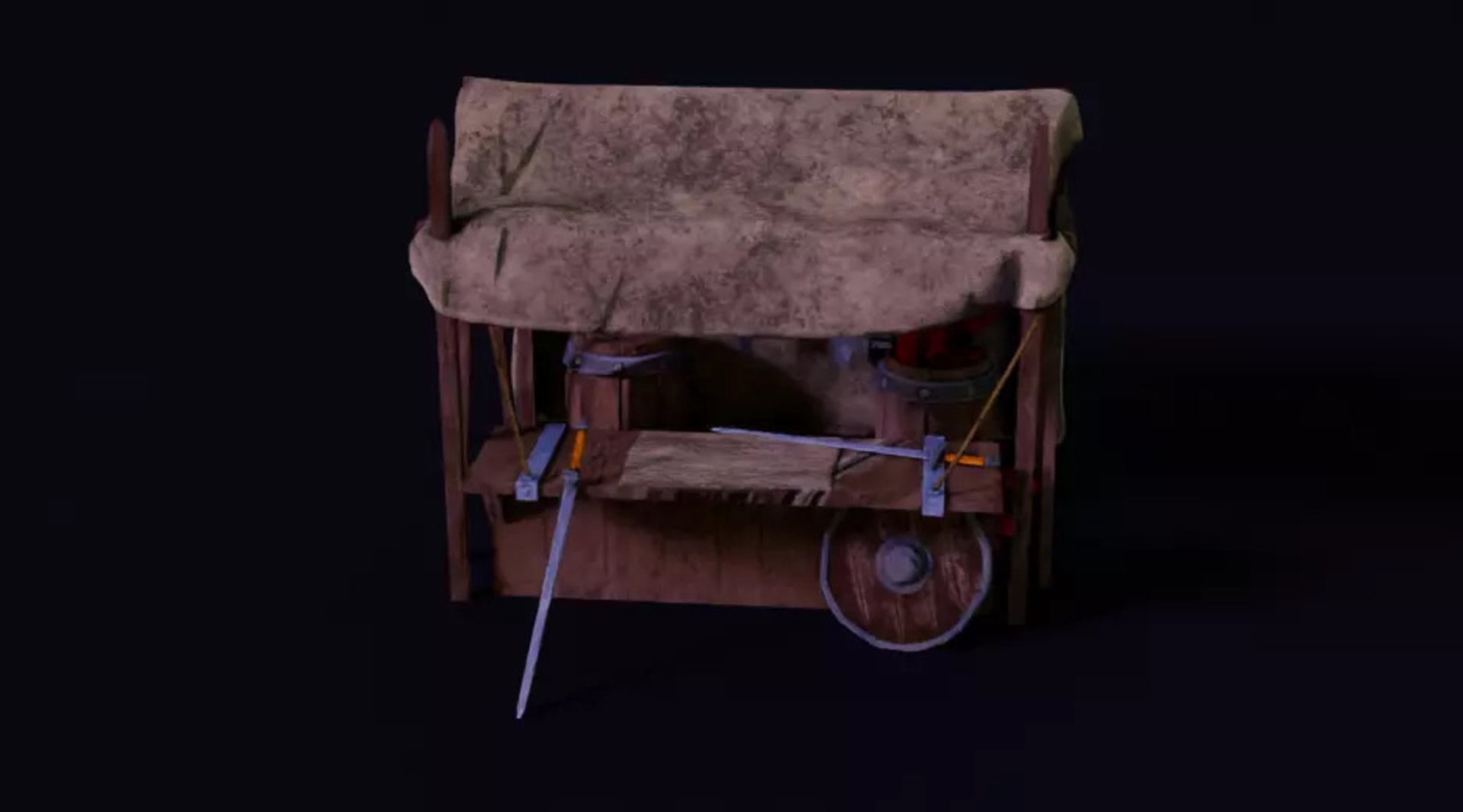 Media 1 for listing Medieval Weapons Market Stall - Low-Poly 3D Model