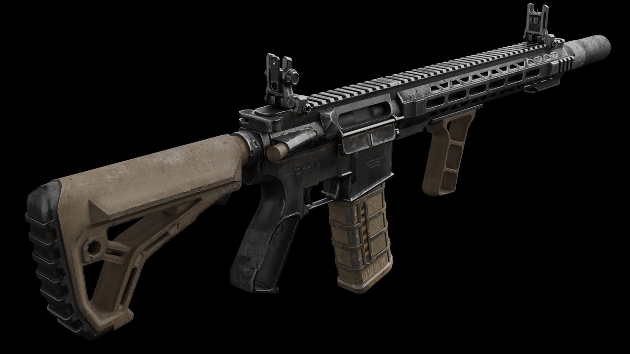 Media 1 for listing Assault Rifle - Multiple Texture Sets - Low Poly - Gameready - PBR