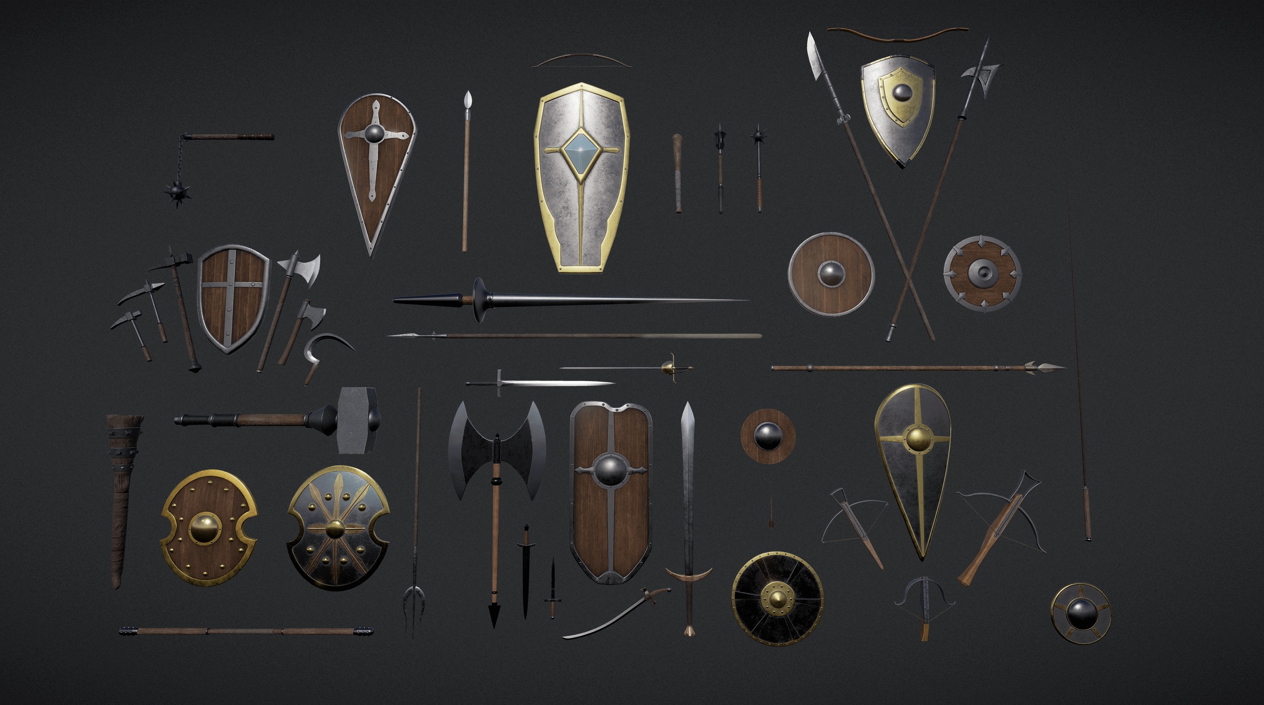 Media 1 for listing Medieval Weapons & Shields - Bundle