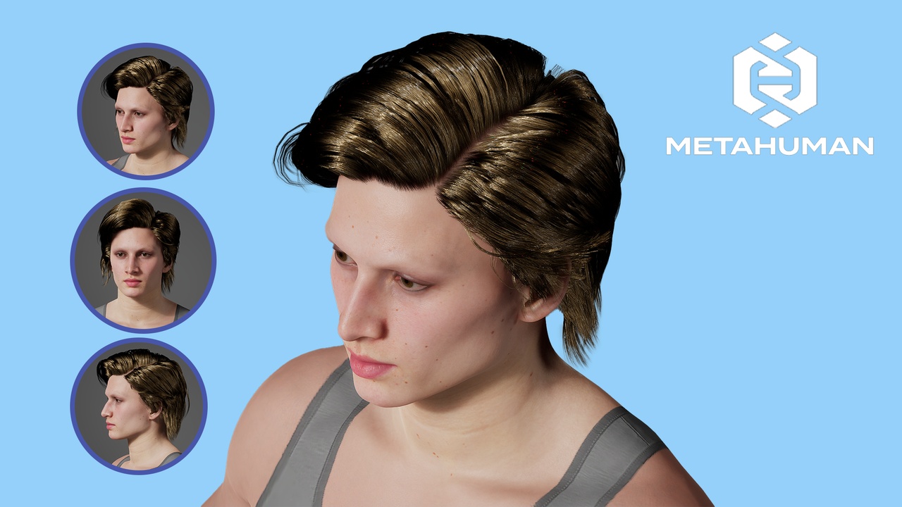 Media 1 for listing MetaHuman man Personality Hair Groom