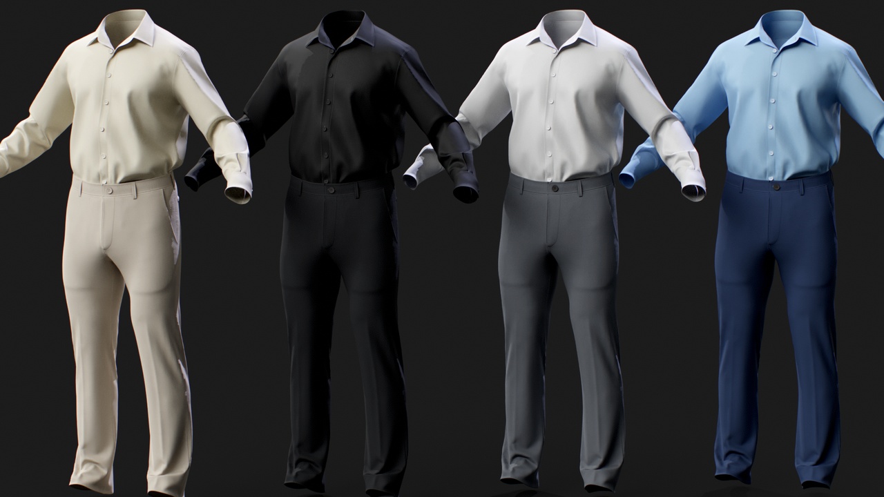 Media 1 for listing Business Office Outfit for MetaHuman – Parametric Wardrobe (MHPKG)