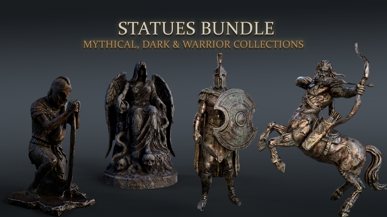 Mythological Examples Statues Bundle - Mythical, Dark & Warrior Collections | Fab