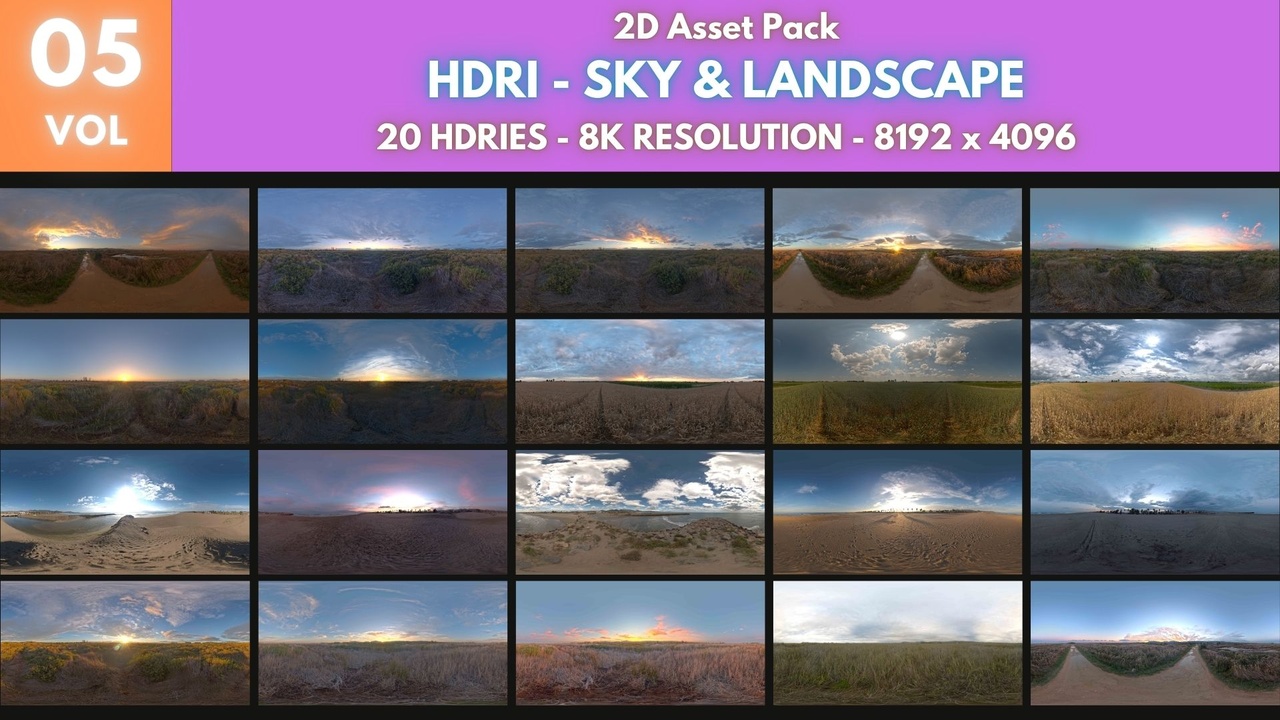 Media 1 for listing HDRI Pack 5 - 20 HDRIes - Sky & Landscape