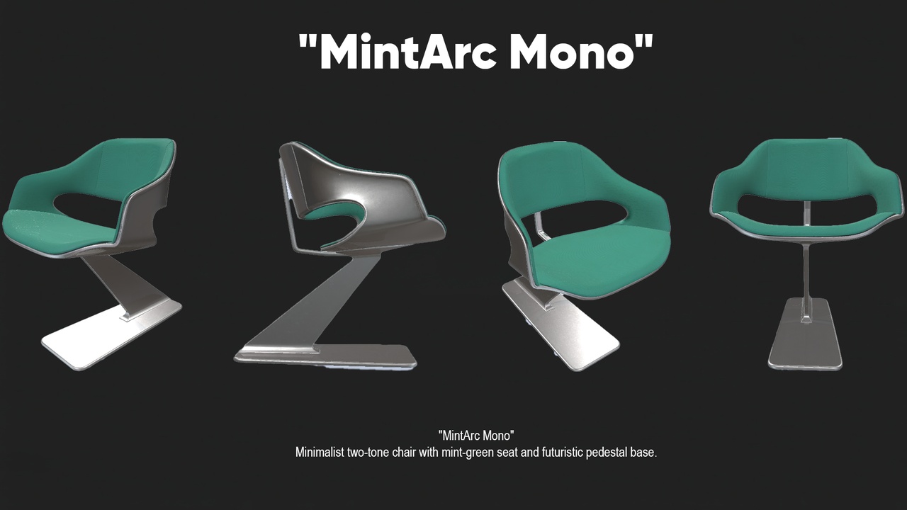 Media 1 for listing Modern Chair 3D Model Pack – Set of 10 Unique Designs