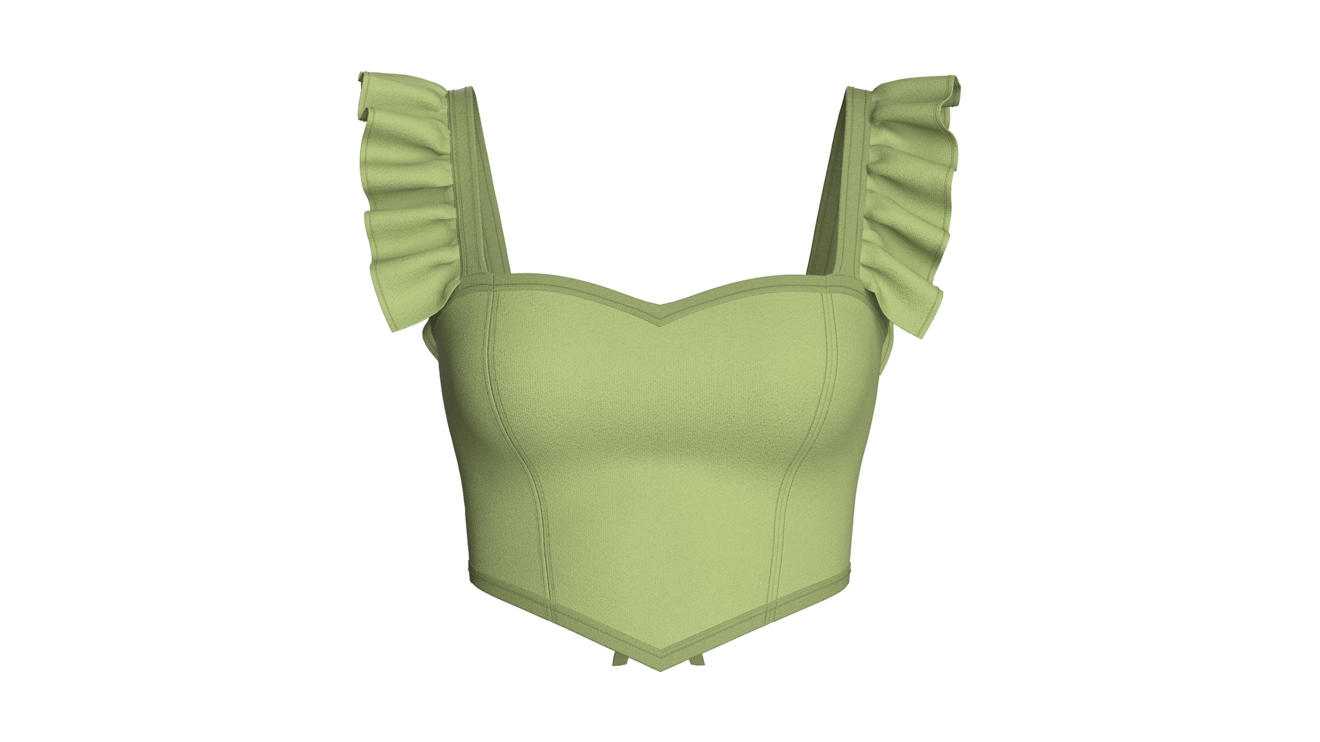 Media 1 for listing Girls Lace - Up Back Detail Ruffle Crop Top | High Poly