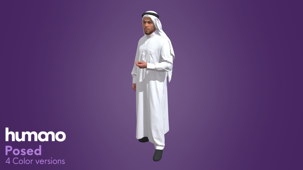 Media 1 for listing Posed Arab Man Standing - Humano 066-6946