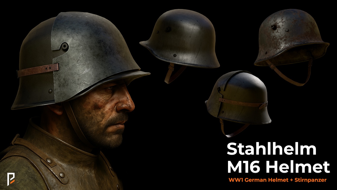 Media 1 for listing Stahlhelm M16 - WWI German Helmet + stirnpanzer plate