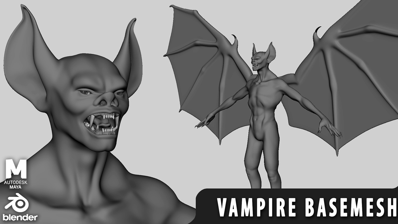 Media 1 for listing Vampire  - Topology + UV Map