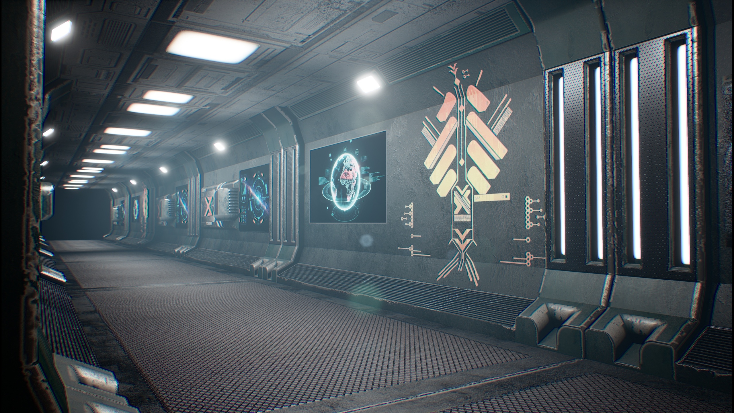 Media 1 for listing Sci-Fi Spaceship Corridor Futuristic Modular Hallway High Detail