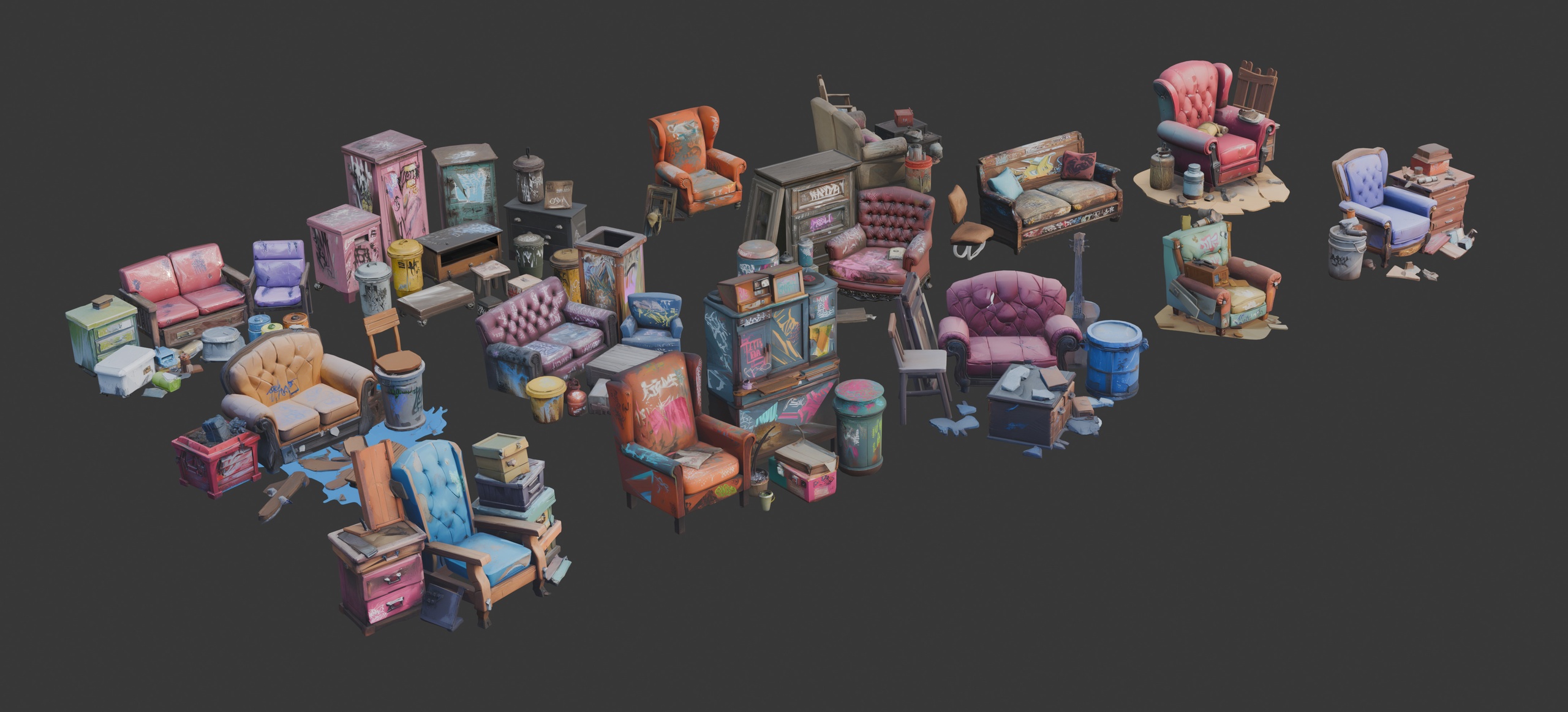 Media 1 for listing Stylized Trash Objects Compositions