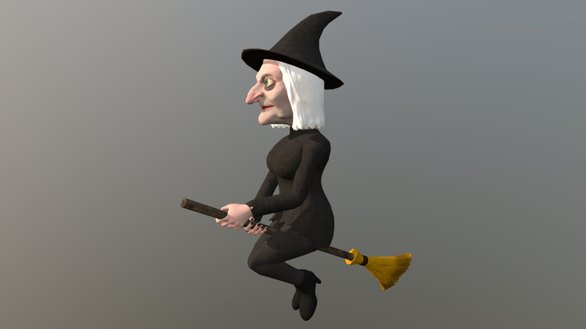 Cartoony witch rigged animated game character | Fab
