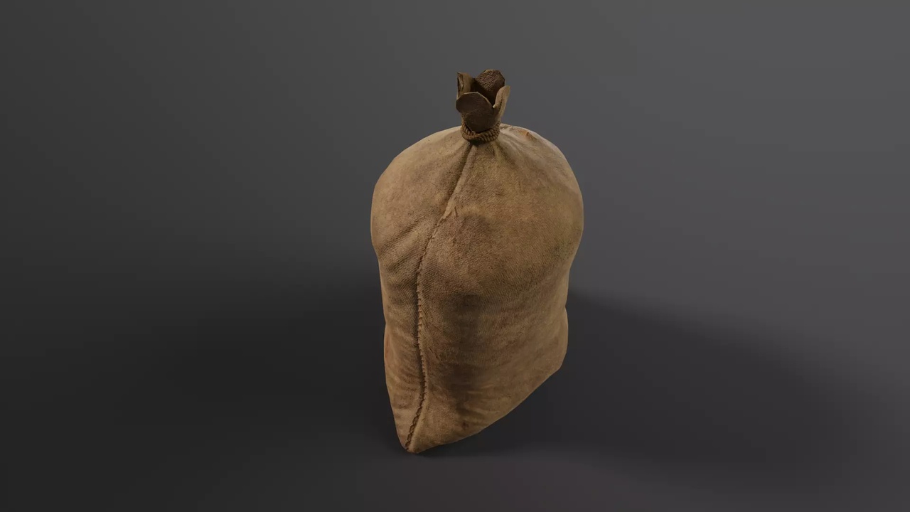 Media 1 for listing Realistic PBR Burlap Sack - Game-Ready Fabric Prop