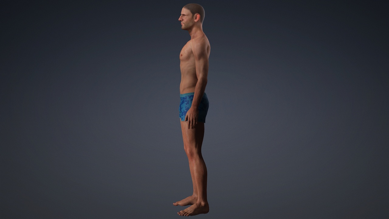 Media 1 for listing Realistic Athletic Male 3D Character – Game-Ready Human Model with Clean Topolog