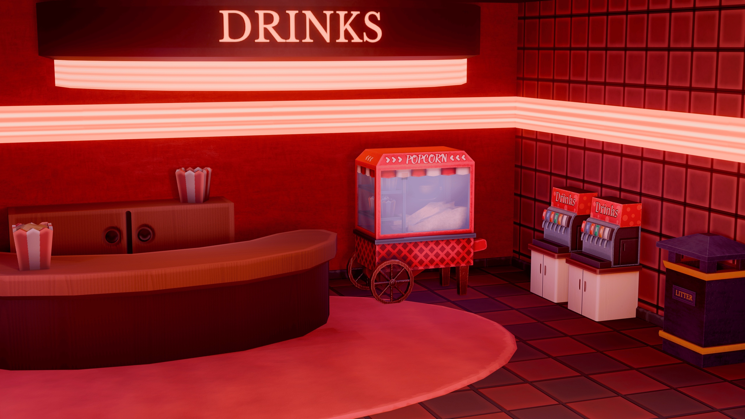 Media 1 for listing Retro Cinema Concessions Pack - Low Poly Food & Drink Props