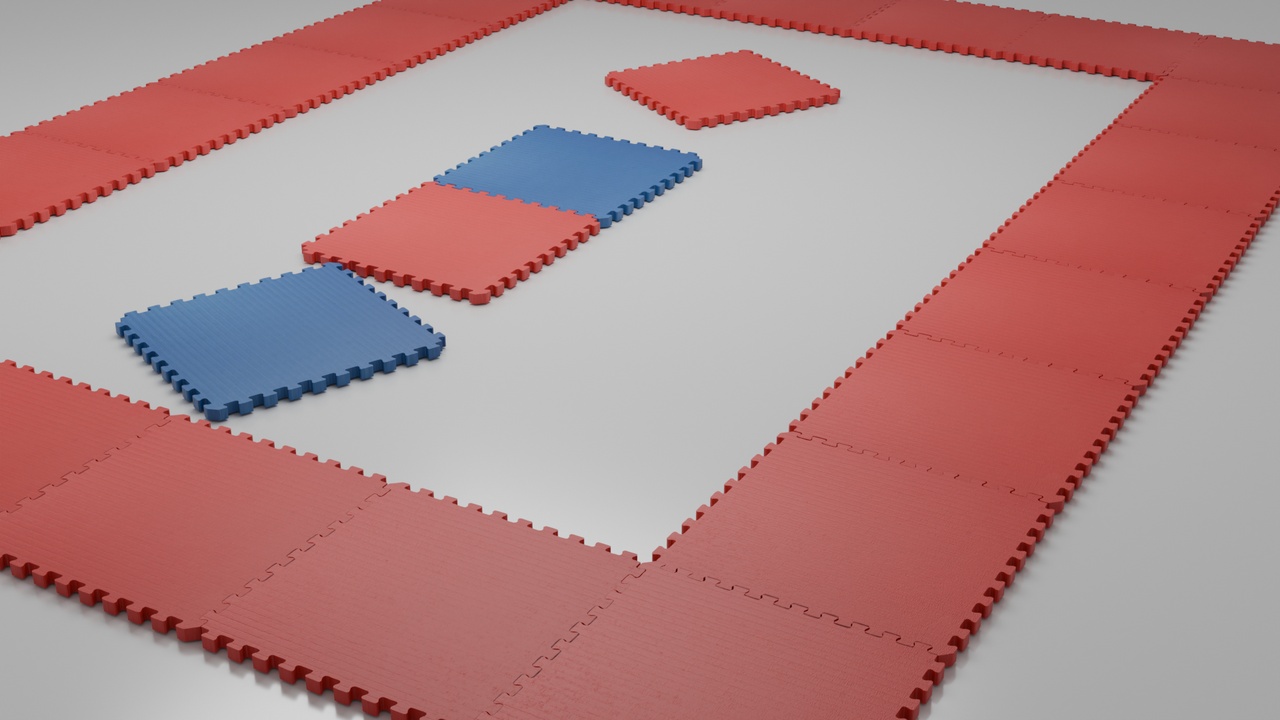 Media 1 for listing Realistic Dojo/Gym mat tiles in Red & Blue