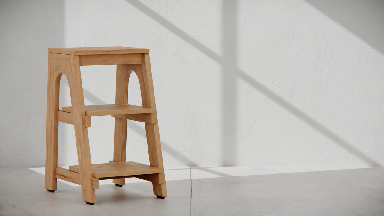 Media 1 for listing Solid Wood Step Stool 38x51x65