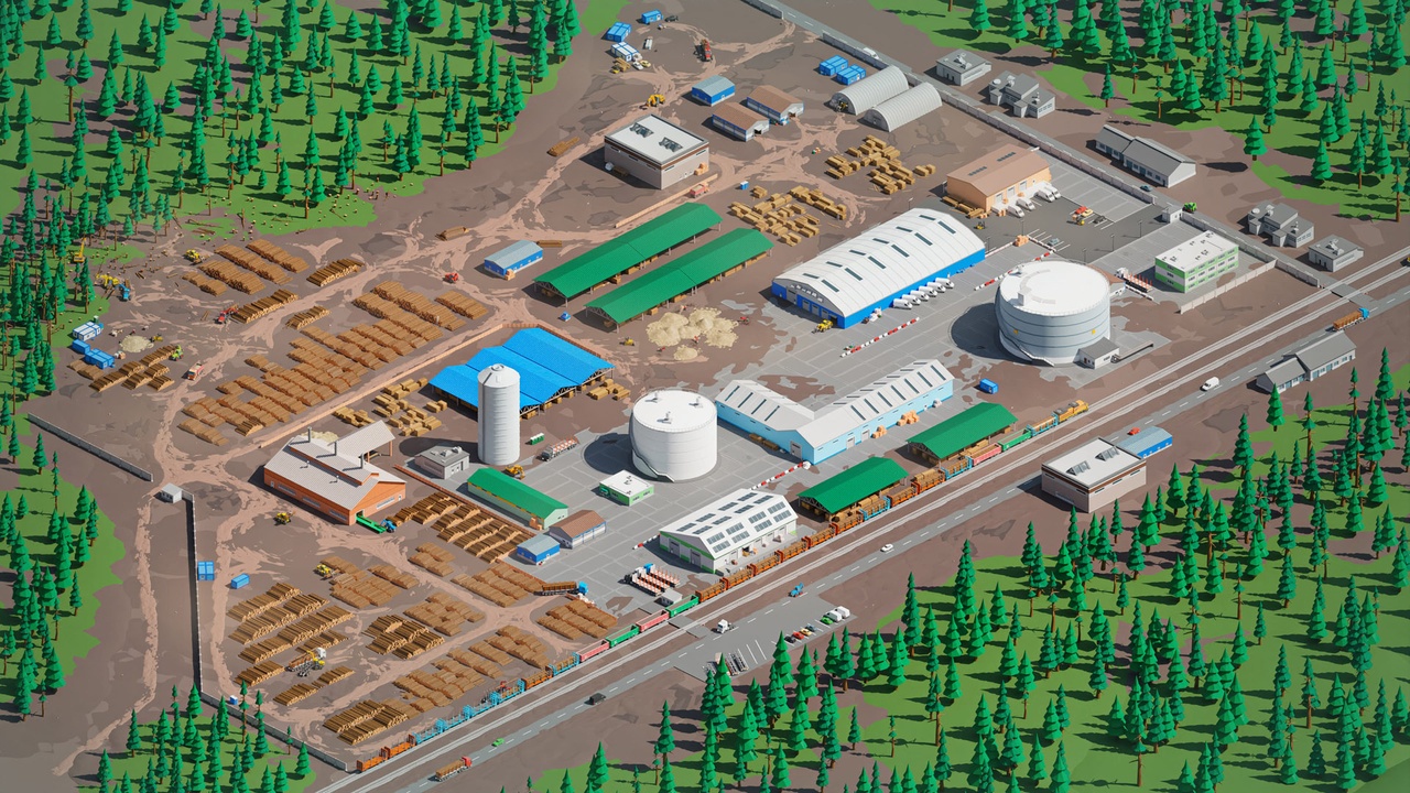 Media 1 for listing Logging Facility - Low Poly 3D Models Pack