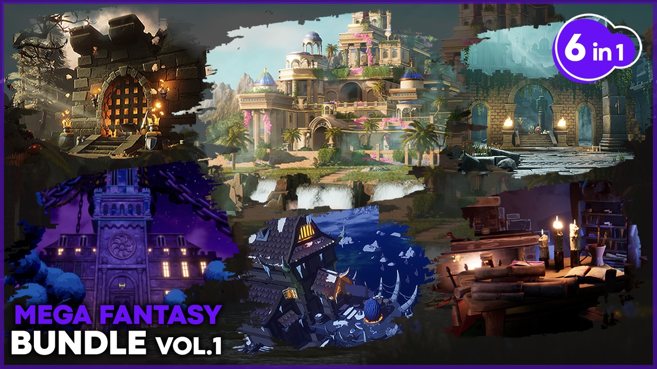 Media 1 for listing Stylized Fantasy Bundle Vol.1 ( Fantasy Fantasy Castle Castle Ruins Ruins )