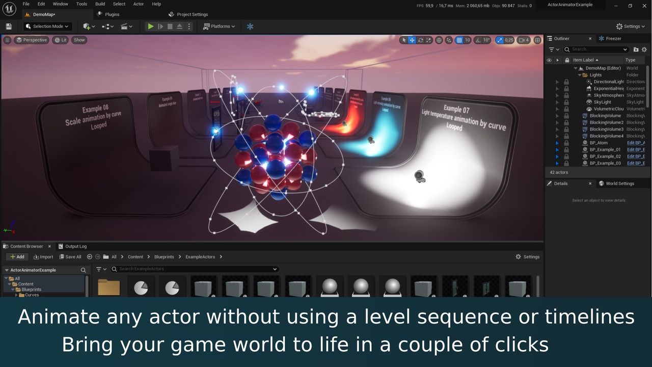 Media 1 for listing Actor animator - animate any actor using curves and splines