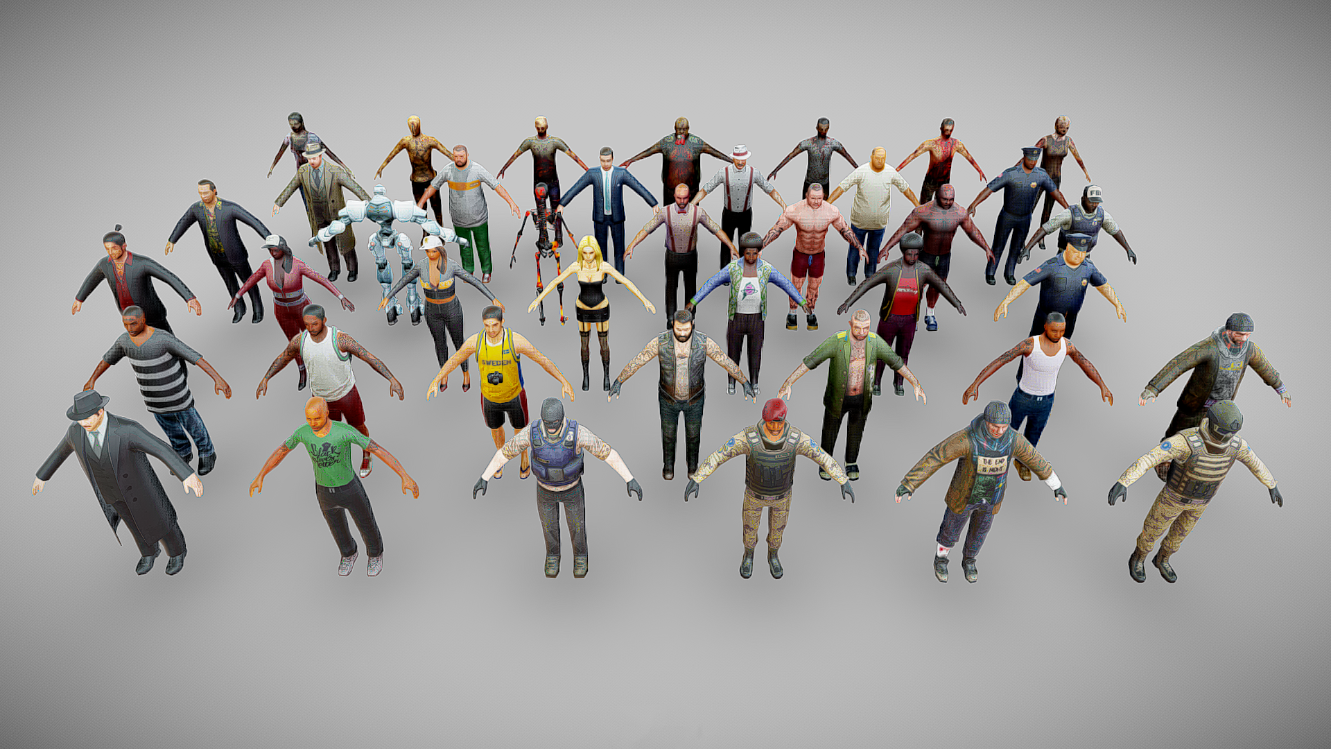 Characters Humans Ultimate Human Character Pack – Low Poly Game Ready 3D Characters ...