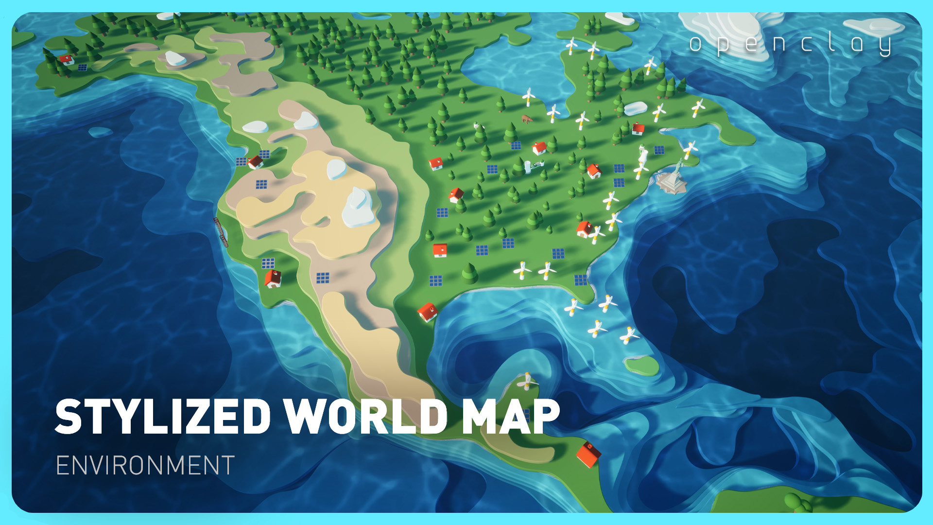 Stylized World Map (Cartoon) | Fab