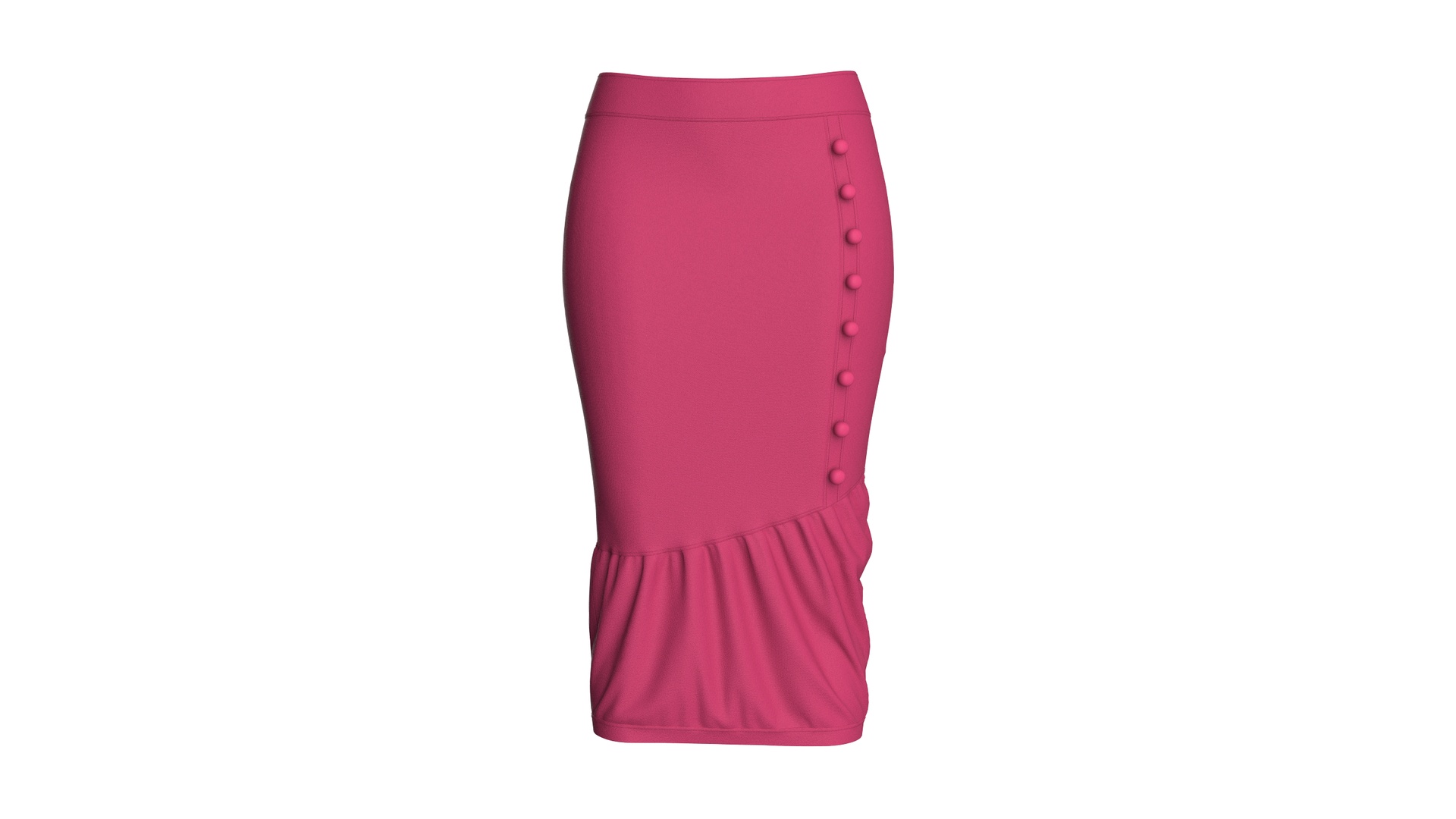 Media 1 for listing Girls Side - Buttoned Midi Skirt | High Poly
