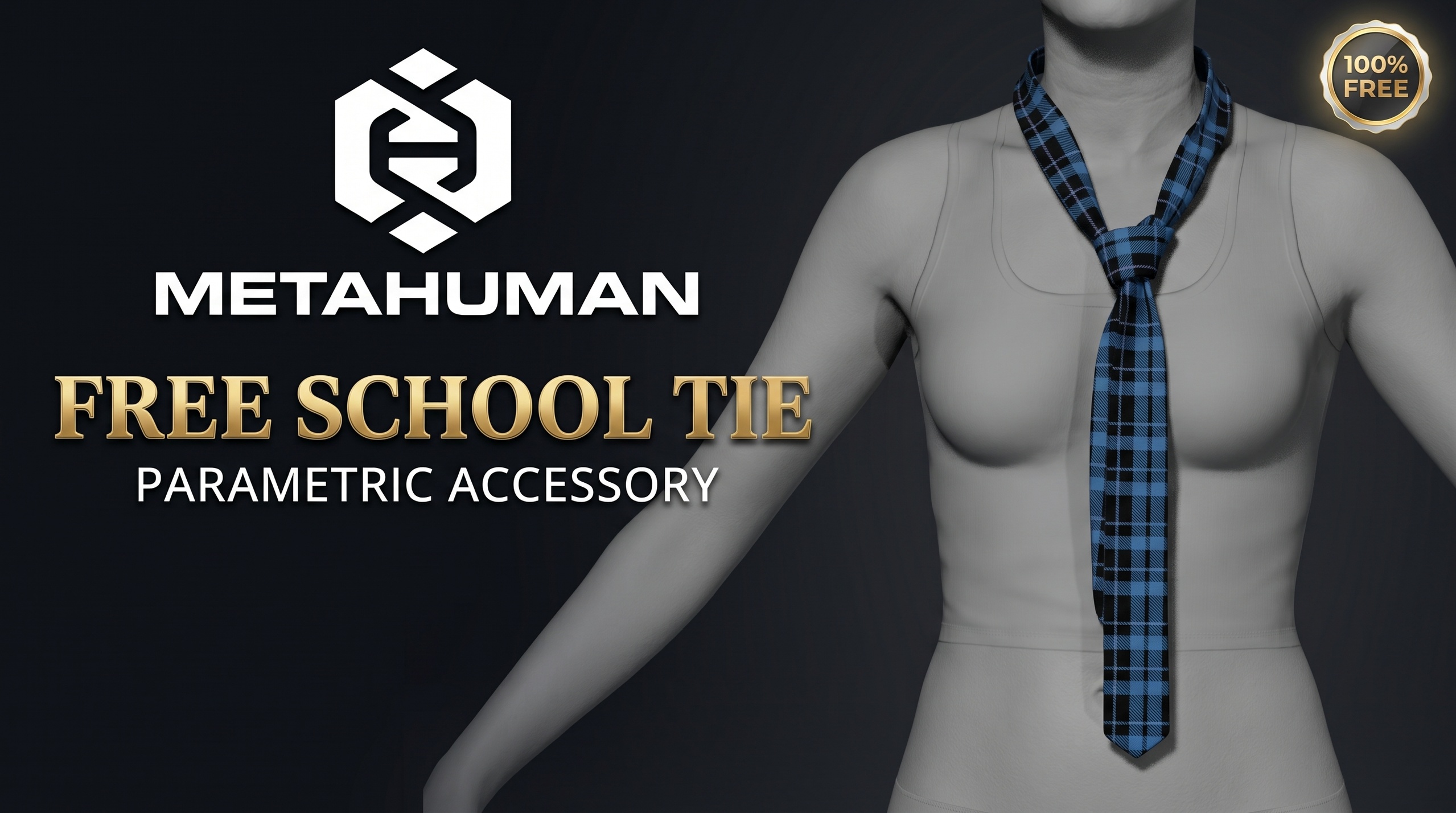 Media 1 for listing School Tie - Metahuman [Free]
