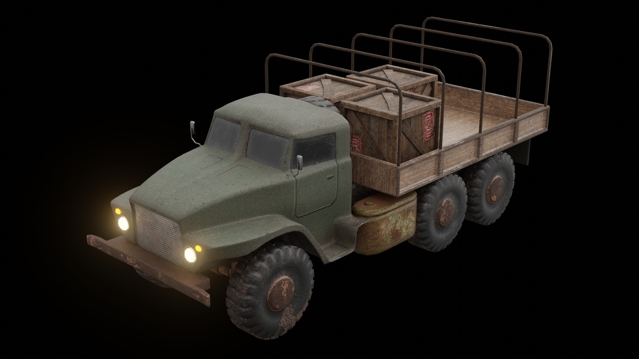 Media 1 for listing Cargo Truck Military LowPoly Game Asset