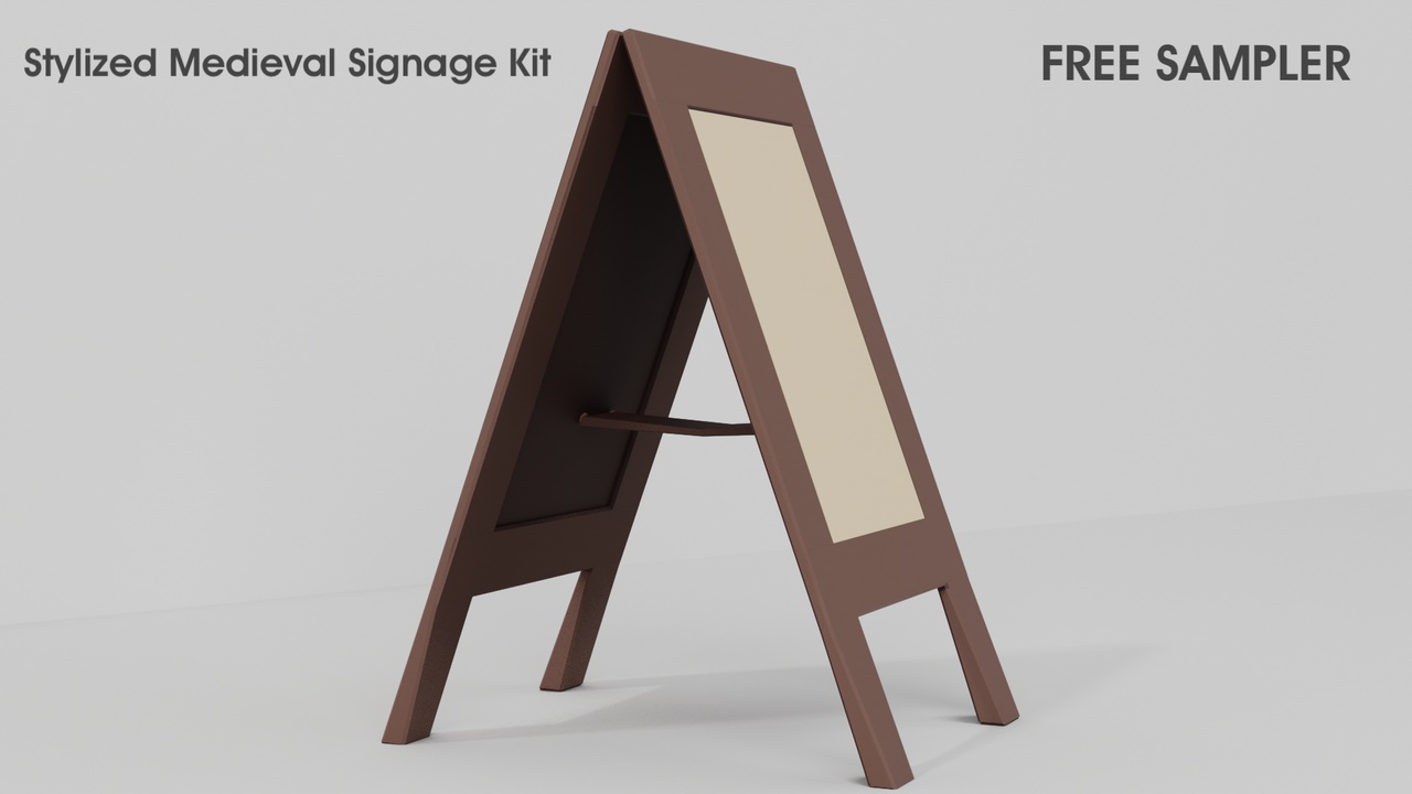 Media 1 for listing Stylized Medieval Signage Kit A-Frame Sign Sampler (Free)