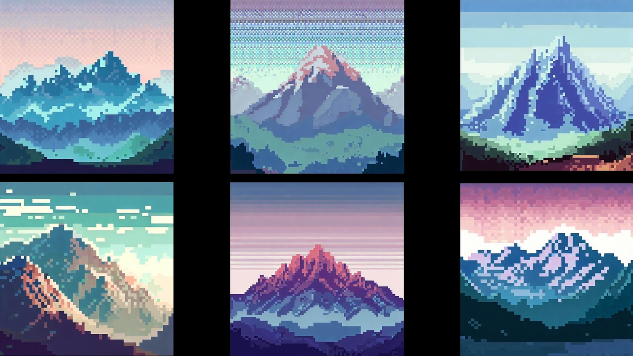 Media 1 for listing Pixel Art Backgrounds: Mountains 1
