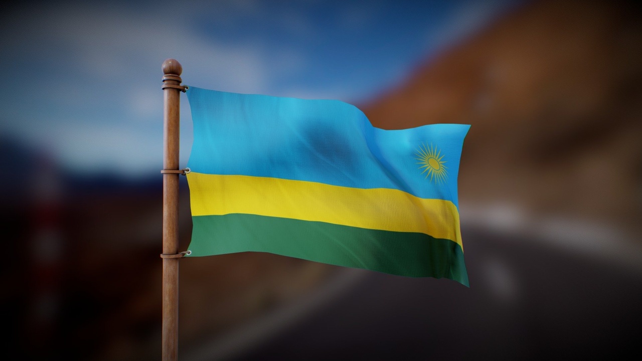Flag of Rwanda - Wind Animated Loop | Fab