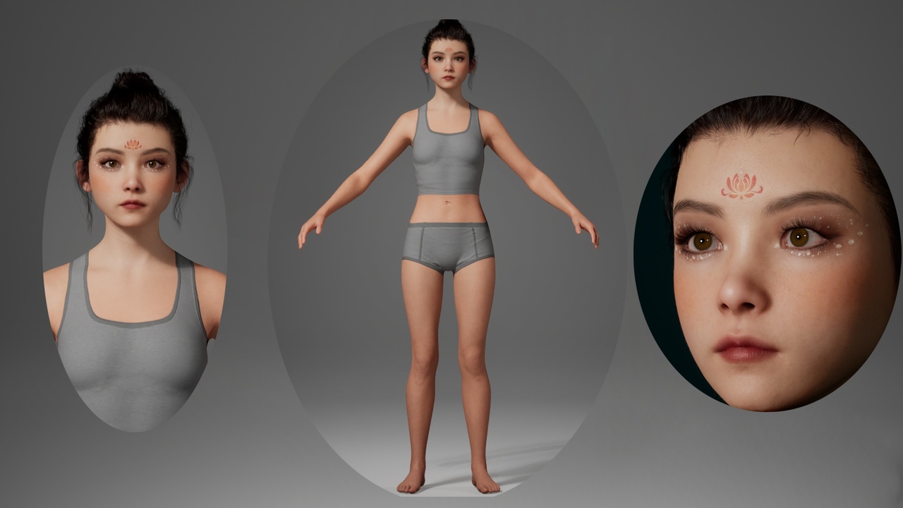 Media 1 for listing Editable MetaHuman female character - Shasha.With hair, no clothing included.