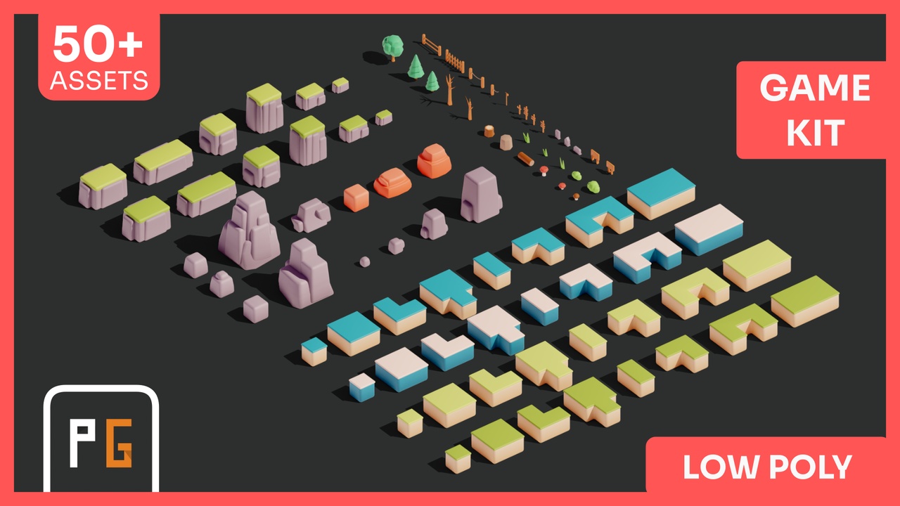 Media 1 for listing Low Poly Platforms & Props — Modular Environment Kit