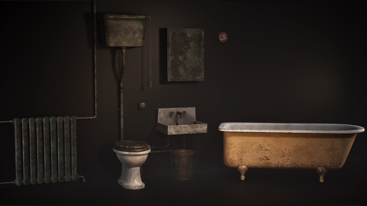 Horror abandoned bathroom props 제품 등록을 위한 미디어 1개