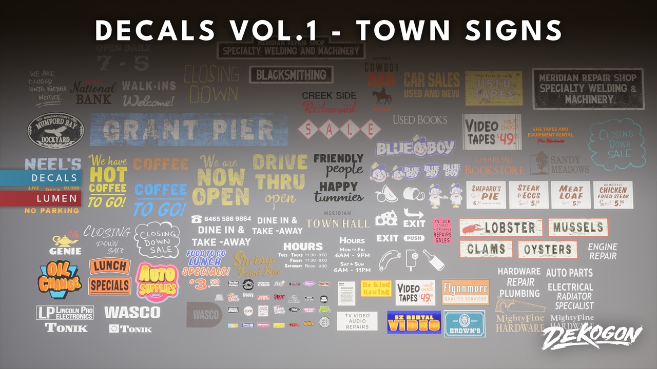 Media 1 for listing Decals VOL.1 - Town Signs