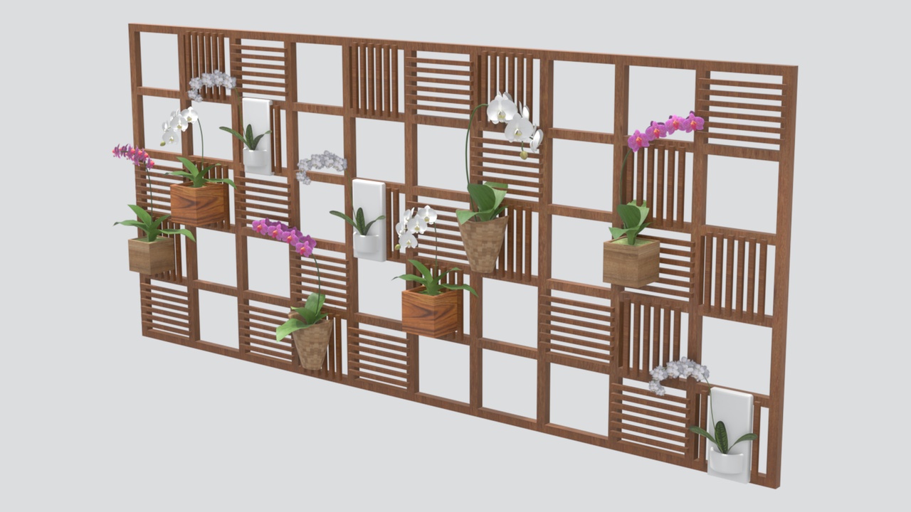 Media 1 for listing Vertical Garden Trellis Panel with Plant Box 3D Model
