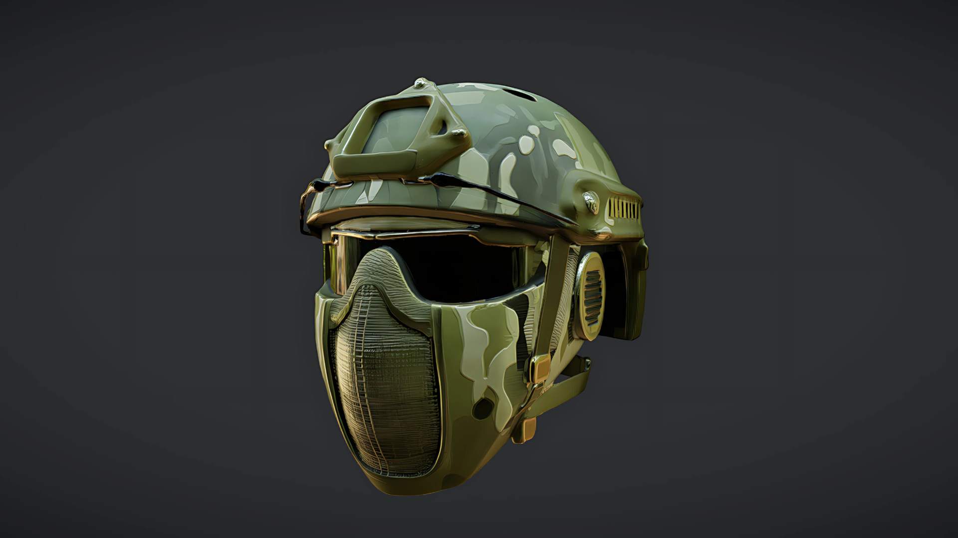 Advanced Combat Helmet with Full-Face Protection Fab